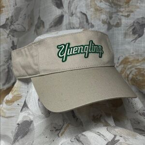 Stitches Tan Yuengling Visor with Green Embroidery